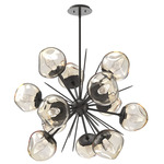 Luna Starburst Chandelier - Graphite / Amber Geo