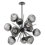Luna Starburst Chandelier - Matte Black / Smoke Floret