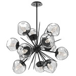 Luna Starburst Chandelier - Matte Black / Clear Geo