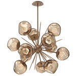 Luna Starburst Chandelier - Novel Brass / Bronze Zircon