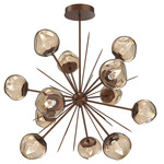 Luna Starburst Chandelier - Burnished Bronze / Bronze Geo