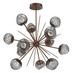 Luna Starburst Chandelier - Burnished Bronze / Smoke Zircon