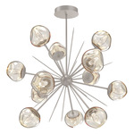 Luna Starburst Chandelier - Beige Silver / Amber Geo