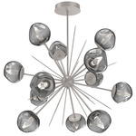 Luna Starburst Chandelier - Beige Silver / Smoke Geo