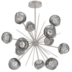 Luna Starburst Chandelier - Beige Silver / Smoke Zircon