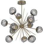 Luna Starburst Chandelier - Gilded Brass / Smoke Floret