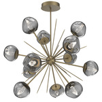 Luna Starburst Chandelier - Gilded Brass / Smoke Geo
