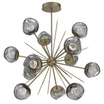 Luna Starburst Chandelier - Gilded Brass / Smoke Zircon