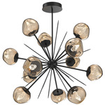 Luna Starburst Chandelier - Matte Black / Bronze Geo