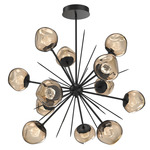 Luna Starburst Chandelier - Matte Black / Bronze Zircon