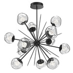 Luna Starburst Chandelier - Matte Black / Clear Zircon