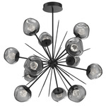 Luna Starburst Chandelier - Matte Black / Smoke Zircon