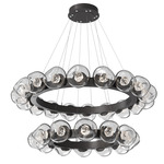 Luna Tiered Radial Ring Chandelier - Graphite / Clear Floret