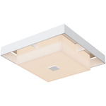 Shadow Box Outdoor Ceiling Flush Light - Coastal White / Coastal Burnished Steel