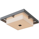 Shadow Box Outdoor Ceiling Flush Light - Coastal Natural Iron / Coastal Burnished Steel