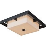 Shadow Box Outdoor Ceiling Flush Light - Coastal Black / Coastal Burnished Steel