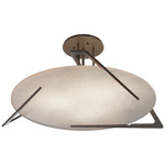 Callisto Semi Flush Ceiling Light - Bronze / Alabaster