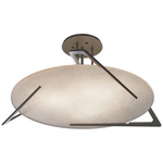 Callisto Semi Flush Ceiling Light - Dark Smoke / Alabaster