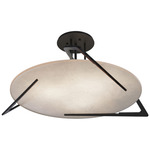 Callisto Semi Flush Ceiling Light - Black / Alabaster
