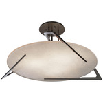 Callisto Semi Flush Ceiling Light - Oil Rubbed Bronze / Alabaster
