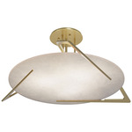 Callisto Semi Flush Ceiling Light - Modern Brass / Alabaster