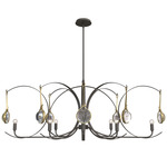 Optic Oval Pendant - Dark Smoke / Modern Brass