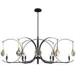 Optic Oval Pendant - Black / Modern Brass