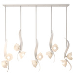 Mika Linear Multi Light Pendant - White / Frosted