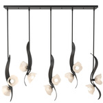 Mika Linear Multi Light Pendant - Black / Frosted