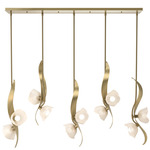 Mika Linear Multi Light Pendant - Modern Brass / Frosted
