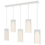 Cypress Linear Multi Light Pendant - White / Seeded Clear