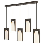 Cypress Linear Multi Light Pendant - Dark Smoke / Seeded Clear