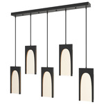 Cypress Linear Multi Light Pendant - Black / Seeded Clear