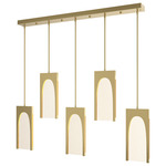 Cypress Linear Multi Light Pendant - Modern Brass / Seeded Clear