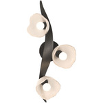 Mika Wall Sconce / Semi Flush Light - Black / Frosted