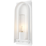 Triomphe Outdoor Wall Light - Coastal White / Seeded Clear