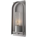 Triomphe Outdoor Wall Light - Coastal Burnished Steel / Seeded Clear