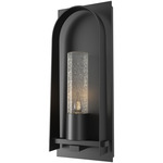 Triomphe Outdoor Wall Light - Coastal Black / Seeded Clear
