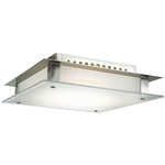 Vision Square Wall / Ceiling Mount - Brushed Steel / Frosted