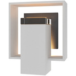 Shadow Box Square Slate Outdoor Wall Sconce - Coastal White / Clear