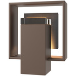 Shadow Box Square Slate Outdoor Wall Sconce - Coastal Bronze / Clear