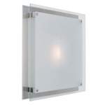 Vision Square Wall / Ceiling Mount - Brushed Steel / Frosted