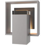 Shadow Box Square Slate Outdoor Wall Sconce - Coastal Burnished Steel / Clear