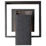 Shadow Box Square Slate Outdoor Wall Sconce - Coastal Black / Clear
