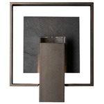 Shadow Box Medium Slate Outdoor Wall Sconce - Coastal Oil Rubbed Bronze / Clear