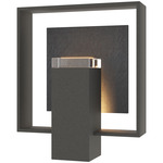 Shadow Box Medium Slate Outdoor Wall Sconce - Coastal Natural Iron / Clear