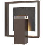 Shadow Box Medium Slate Outdoor Wall Sconce - Coastal Bronze / Clear
