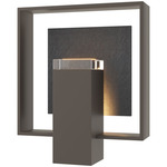 Shadow Box Medium Slate Outdoor Wall Sconce - Coastal Dark Smoke / Clear