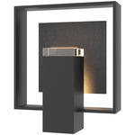 Shadow Box Medium Slate Outdoor Wall Sconce - Coastal Black / Clear