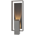 Shadow Box Slate Outdoor Wall Sconce - Coastal Burnished Steel / Clear